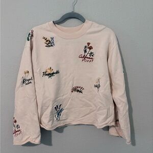 Madewell Floral Embroidered Sweatshirt